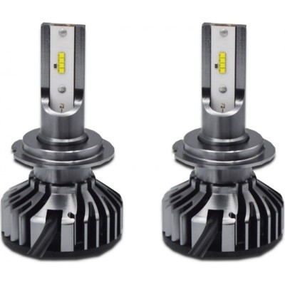 Set 2 LED-uri Auto Techstar&amp;reg; P8, H7, 40w, 4000 Lumeni, 6500K, AUTO, 12-24 Volti, ZES, Canbus, Miez Cupru, Radiator Aluminiu foto