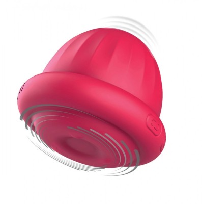 Stimulator Clitoris Xocoon Pearl Pulse Rotating and Vibrating, Silicon, USB, Rosu, 6.5 cm foto