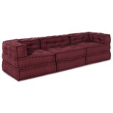 vidaXL Canapea modulară Manual 3 pcs Bordo 70 x 70 x 56 cm țesătură 3315072