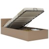 VidaXL Cadru pat hidraulic ladă cappuccino 100x200cm piele ecologică