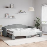 VidaXL Pat de zi cu extensie, gri deschis, 80x200 cm, textil