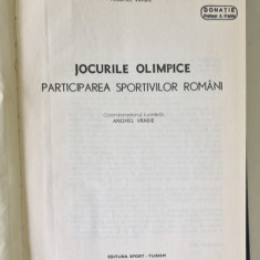 JOCURILE OLIMPICE , PARTICIPAREA SPORTIVILOR ROMANI de MARIA BUCUR - IONESCU , VLAD DOGARU , DAN POPPER , ANGHEL VRABIE , 1975