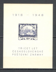 Cehoslovacia.1948 30 ani marca postala-Bl. XC.191 foto
