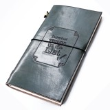 Agenda din piele naturala gri cu mesaj - Important things to do list
