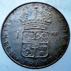 7.929 SUEDIA GUSTAF VI ADOLF 1 KRONA 1965 U ARGINT