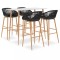 vidaXL Set mobilier de bar, 5 piese, alb și negru 3057434