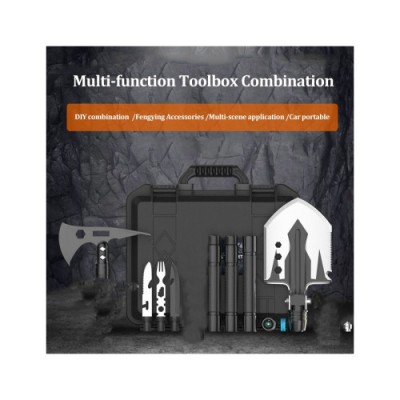 Set lopata pliabila multifunctionala in cutie depozitare (lopata,topor,tarnacop,ciocan,cutit,busola,furculita) Cod:CRG-TD14-F4 Automotive TrustedCars foto
