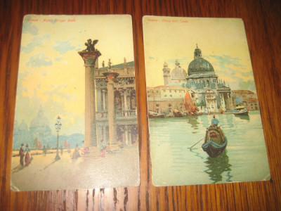 A991-Venezia- 2 carti postale color vechi anii 1920-30 stare buna. foto
