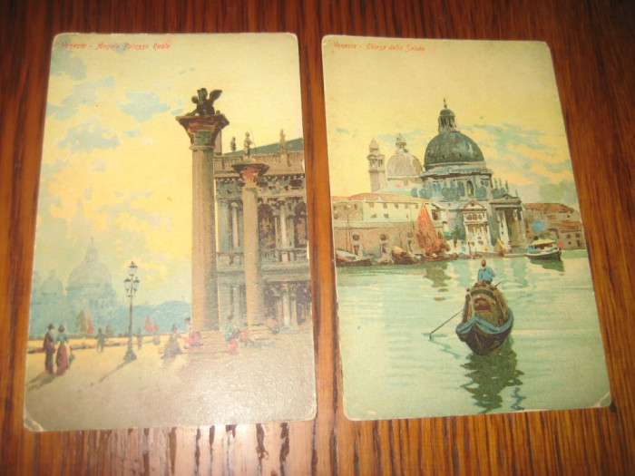 A991-Venezia- 2 carti postale color vechi anii 1920-30 stare buna.