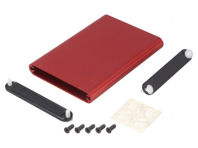 Carcasă Aluminiu Roșu 70x100x12mm
