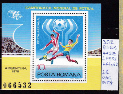 1978 Campionatul Mondial de Fotbal Argentina Bl. 149 LP 955 MNH foto