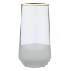Pahar Apă Sticlă, Mish, 500ml, Transparent Mat cu Margine Aurie Elegantă