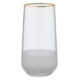 Pahar Apă, Mish, Transparent Mat, Margine Aurie, Capacitate 500ml, Sticlă