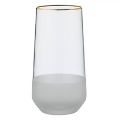 Pahar Apă, Mish, Transparent Mat, Margine Aurie, Capacitate 500ml, Sticlă