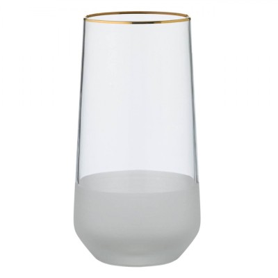 Pahar Apă, Mish, Transparent Mat, Margine Aurie, Capacitate 500ml, Sticlă foto