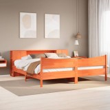 VidaXL Cadru de pat fără saltea, maro ceruit 200x200 cm lemn masiv pin