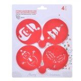 Forme Decorare Prăjituri, Multicolor, Diametru 8cm, Set 4 Bucăți, Modele Crăciun (Moș Crăciun, Brad, Om de Zăpadă, V&acirc;sc), Oem