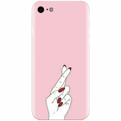 Husa silicon pentru Apple Iphone 6 Plus, Pink Finger Cross foto