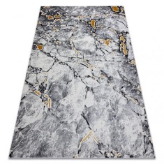 Modern GLOSS covor 528A 58 Marmură, piatră, stilat, glamour fildeş / negru, 80x150 cm
