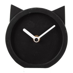 Ceas masa negru alb Pisicuta 12x5x13 cm