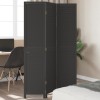 Paravan Camera 3 Panouri Negru Lemn Paulownia 105x180 cm Despartitor Decorativ Interior