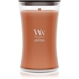Woodwick Pumpkin Praline lum&acirc;nare parfumată cu fitil din lemn 610 g