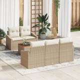 VidaXL Set de canapele pentru grădină 6 pcs Bej, alb 55 x 55 x 37 cm