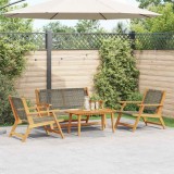 Cumpara ieftin Scaune de Grădină cu Masă 4 pcs Gri 90 x 45 x 40 cm