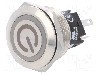 Intrerupator anti-vandalism, ON-(ON), &Oslash;22mm, EAO, 82-6151.1123.B002