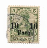 Germania - Posta Germana in Imperiul Otoman - Marci postale ale Imperiului German suprataxate, 1905 - 10 PA/5 Pf, obliterat