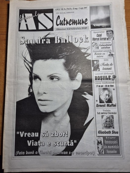 ziarul formula as 25 august - 1 septembrie 1997 - ernest maftei interviu,sandra bullock