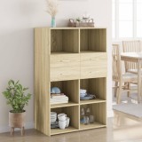 VidaXL Dulap &icirc;nalt, stejar sonoma, 80x42,5x124 cm, lemn prelucrat