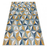 Covor SISAL COOPER Mozaic, Triunghiurile 22222 ecru / albastru inchis, 120x170 cm