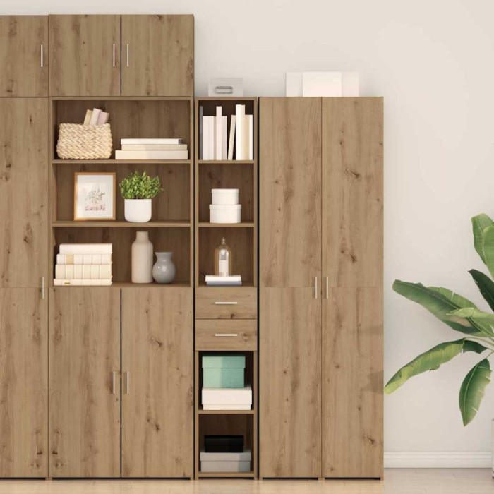vidaXL Bufet stejar artizanal 30 x 42.5 x 185 cm Lemn compozit