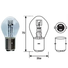 Bec far 6V 25/25W Ba20D S1 Magneti Marelli