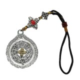 Amuleta cu cele 8 simboluri tibetane, dubla dorje si nodul mistic