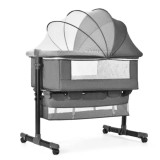 Cumpara ieftin Patut Co-Sleeper Multifunctional 3 in 1, Inaltime Reglabila, Functie Anti-Reflux, Pliabil, Roti cu Blocare, Cos Depozitare si Plasa Anti-Tantari, 0-12