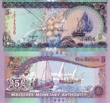 Bancnota Maldive 5 Rufiyaa 2011 UNC, Asia, Ne流通ata
