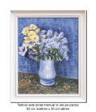Cumpara ieftin Tablou pictat manual inramat, Aranjament floral - 60x50cm ulei pe panza, repro Vincent van Gogh