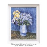 Tablou pictat manual inramat, Aranjament floral - 60x50cm ulei pe panza, repro Vincent van Gogh