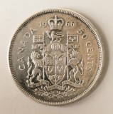 CANADA 50 CENTS CENTI 1966 ARGINT XF ( CITITI DESCRIEREA )