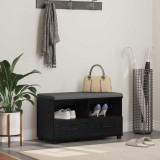 vidaXL Bancă pentru hol cu pernă Stejar Negru 80 x 38 x 46 cm 891457
