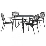 Cumpara ieftin Set scaune de gradina stivuibile, 5 buc., antracit, otel vopsit