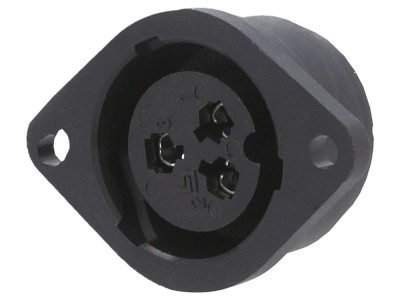 Conector circular mamă 3 pini 10A IP40 foto