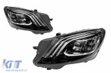 Kit de tuning faruri LED potrivit pentru Mercedes S-Class W222 2013-2017, bara de protectie din fata 2013-2017, baza neagra, stanga si dreapta Perform