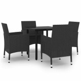 Cumpara ieftin Set mobilier de gradina cu perne 5 piese poliratan &amp; sticla