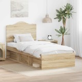Cumpara ieftin Cadru de pat Stejar Sonoma 75 x 190 cm Lemn de pin masiv