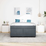 vidaXL Cadru de pat cu saltea Gri &icirc;nchis 140 x 200 cm Catifea