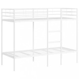 Pat supraetajat fara saltea alb 80x200 cm otel