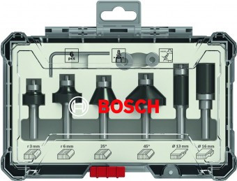 Bosch Set 6 freze HM tija 8mm - 3165140958004 foto